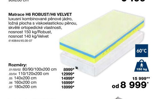 Matrace H6 ROBUST/H6 VELVET