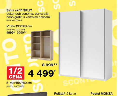 Šatní skříň SPLIT