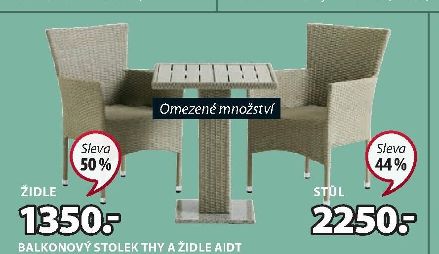 BALKONOVÝ STOLEK THY A ŽIDLE AIDT