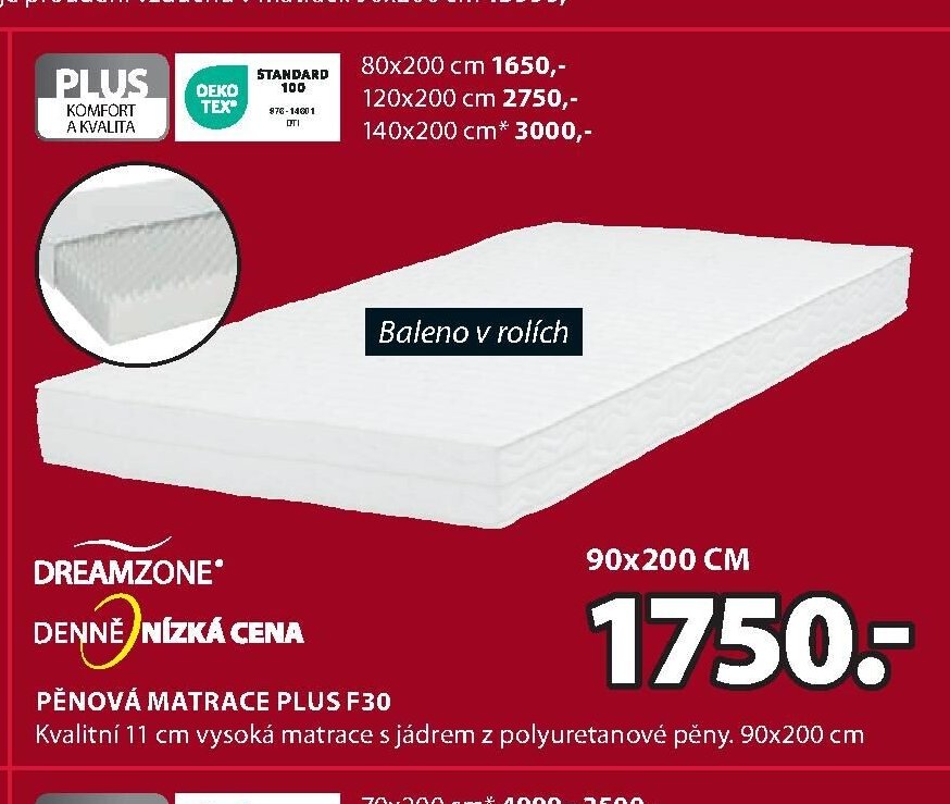 Pěnová matrace PLUS F30