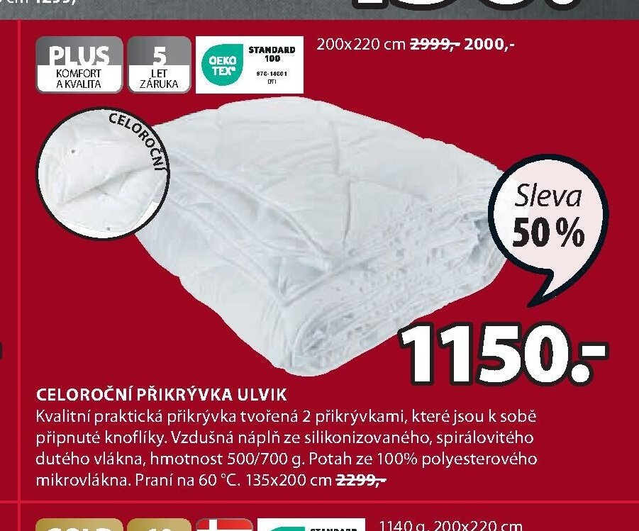 CELOROČNÍ PŘIKRÝVKA ULVIK