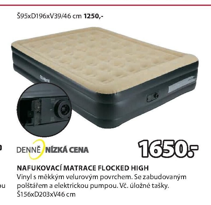 Nafukovací matrace Flocked High