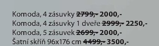 Komoda, 4 zásuvky 1 dveře