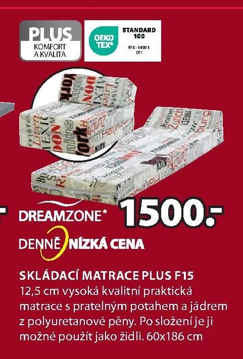 Skládací matrace PLUS F15