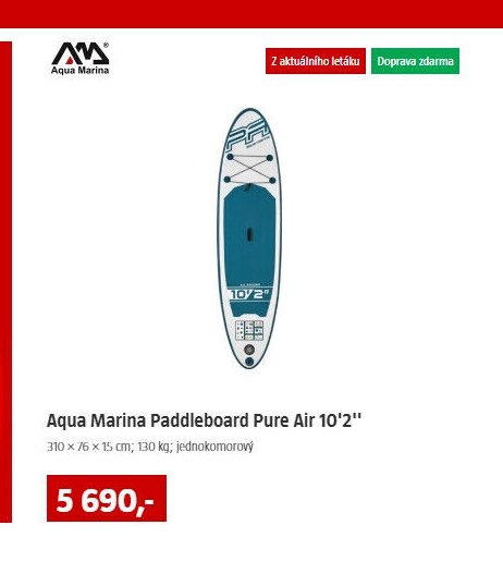 Aqua Marina Paddleboard Pure Air 10'2