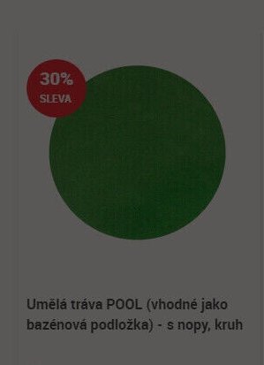 Umělá tráva POOL (vhodné jako bazénová podložka) - s nopy, kruh