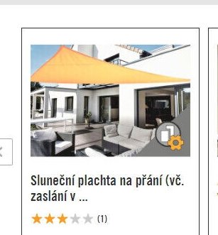 Sluneční plachta na přání (vč. zaslání v ...