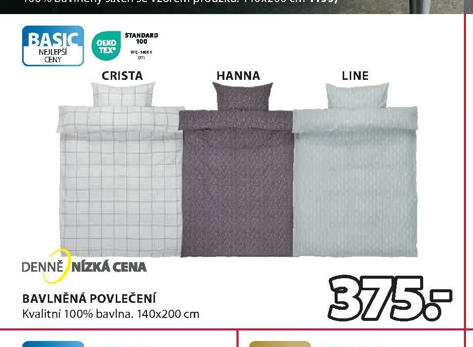 Bavlněné povlečení CRISTA, HANNA, LINE