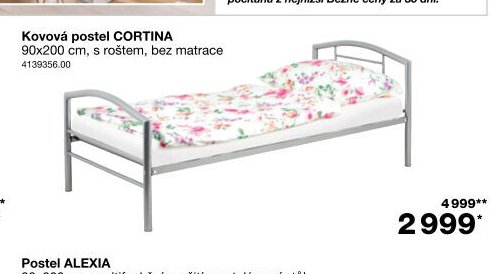 Kovová postel CORTINA