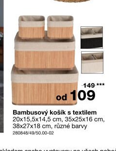 Bambusový košík s textilem