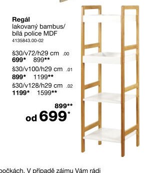Regál lakovaný bambus