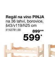 Regál na víno PINJA na 36 lahví