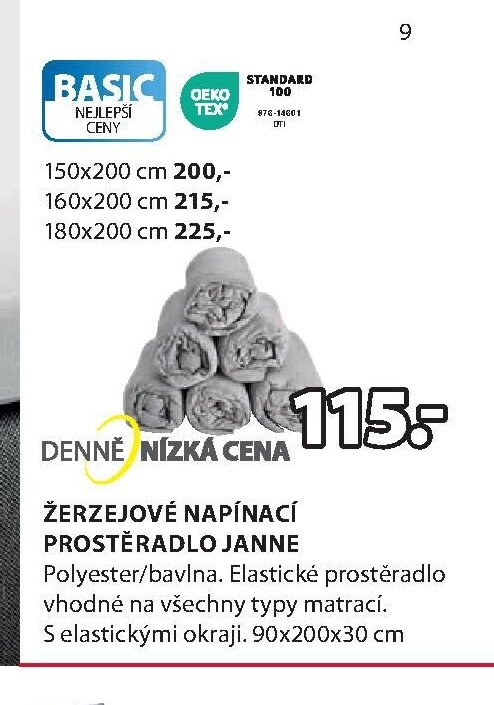 Žerzejové napínací prostěradlo JANNE
