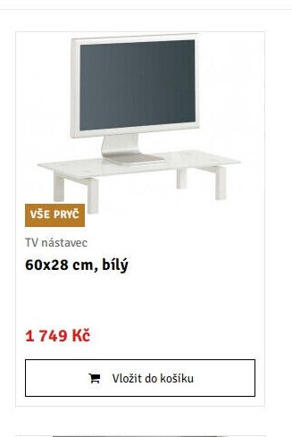 TV nástavec 60x28 cm, bílý