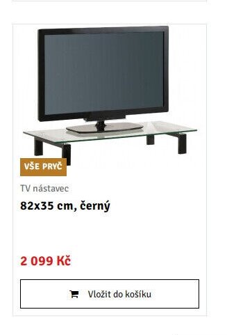 TV nástavec 82x35 cm, černý