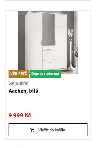 Šatní skříň Aachen, bílá