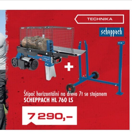 Štípač horizontální na dřevo 7t se stojanem SCHEPPACH HL 760 LS