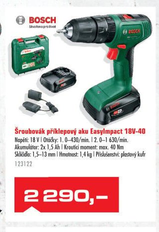 Šroubovák příklepový aku EasyImpact 18V-40