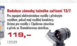 Redukce zásuvky tažného zařízení 13/7