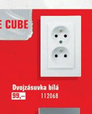 Dvojzásuvka bílá