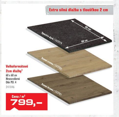 Velkoformátové 2cm dlažby