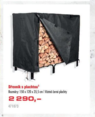 Dřevník s plachtou