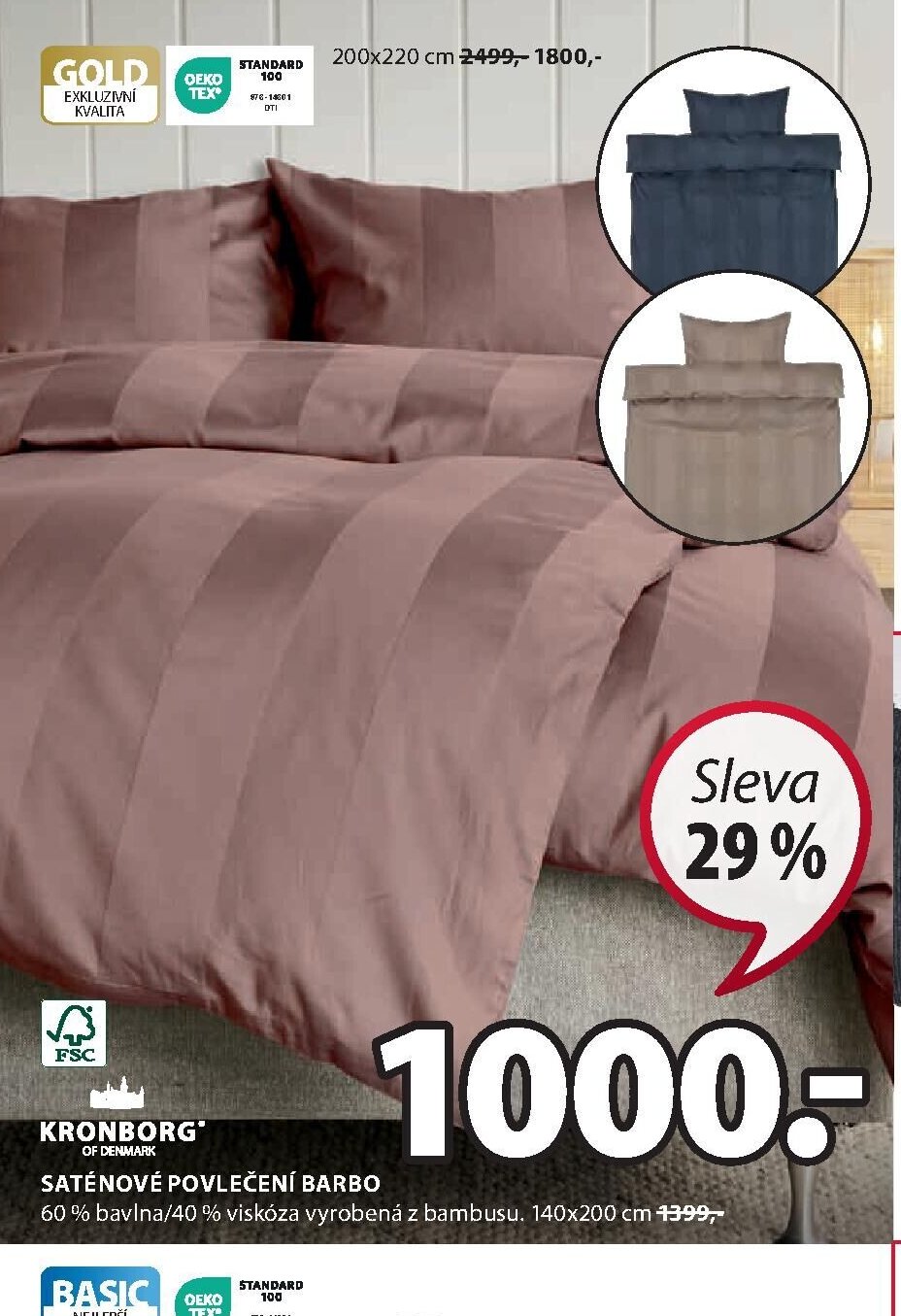 Saténové povlečení BARBO