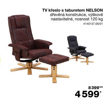 TV křeslo s taburetem NELSON