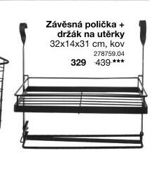 Závěsná polička + držák na utěrky