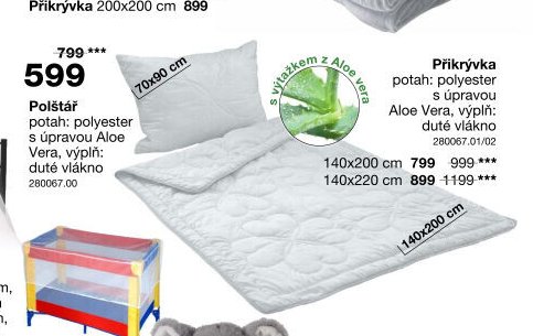 Polštář s úpravou Aloe Vera