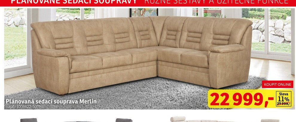 Plánovaná sedací souprava Merlin