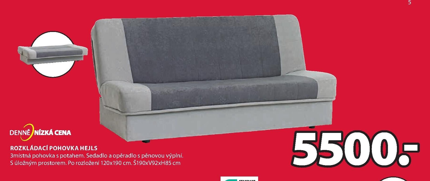 ROZKLÁDACÍ POHOVKA HEJLS