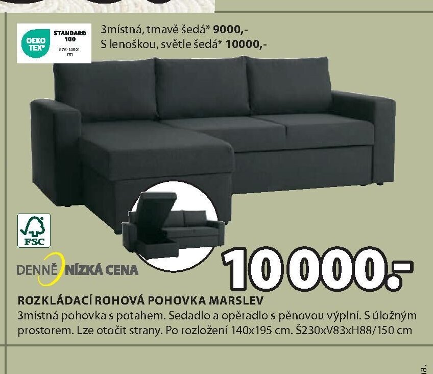 ROZKLÁDACÍ ROHOVÁ POHOVKA MARSLEV