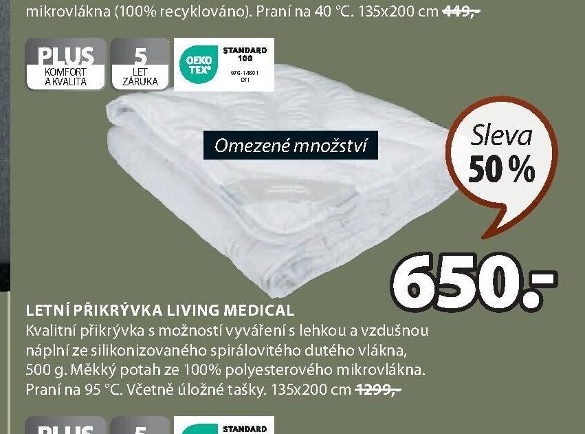 Letní přikrývka LIVING MEDICAL