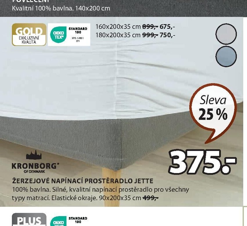 Žerzejové napínací prostěradlo JETTE