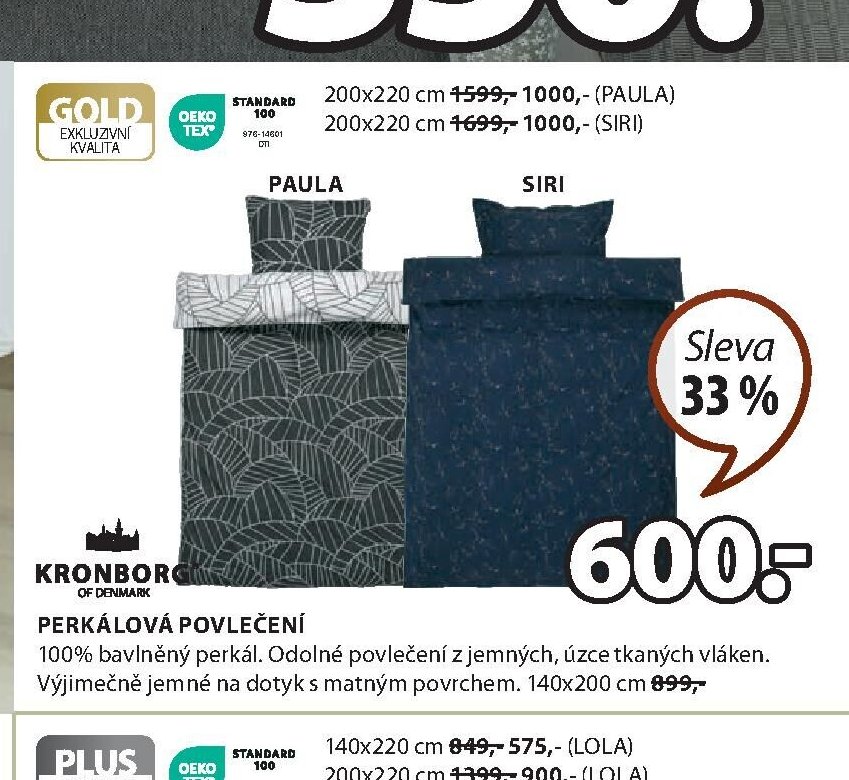 Perkálové povlečení PAULA