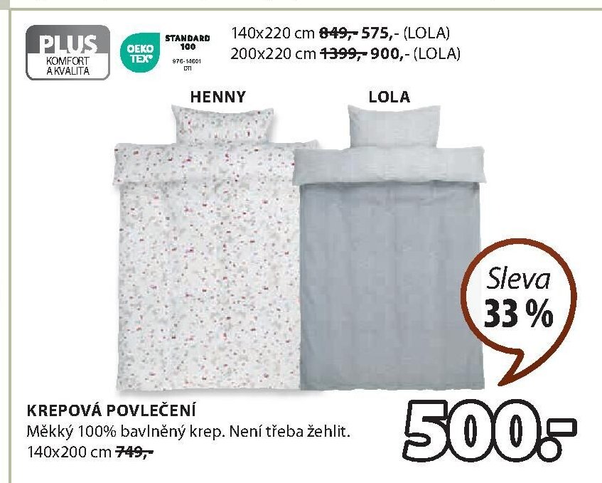 Krepové povlečení HENNY