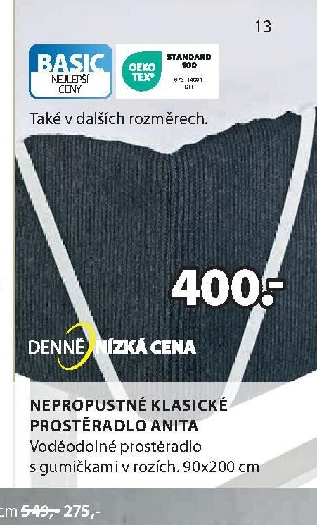 Nepropustné klasické prostěradlo ANITA