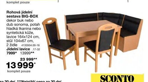 Rohová jídelní sestava BIG-BOX