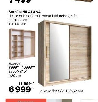 Šatní skříň ALANA