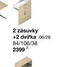 2 zásuvky + 2 dvířka .06/26