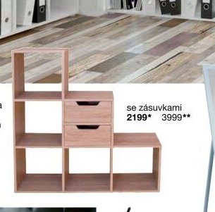 Regál se zásuvkami