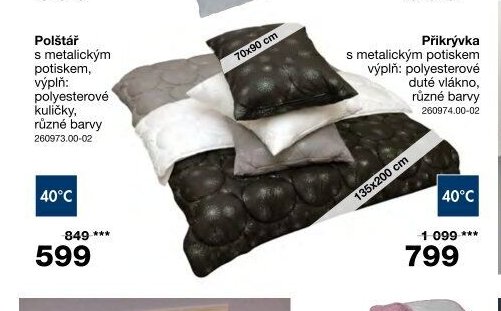 Polštář s metalickým potiskem