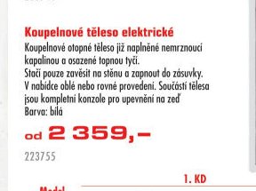 Koupelnové těleso elektrické