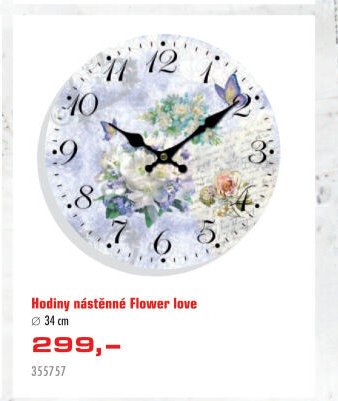 Hodiny nástěnné Flower love