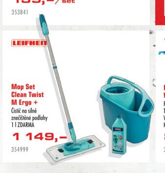 Mop Set Clean Twist M Ergo + Čistič na silně znečištěné podlahy 1 l ZDARMA