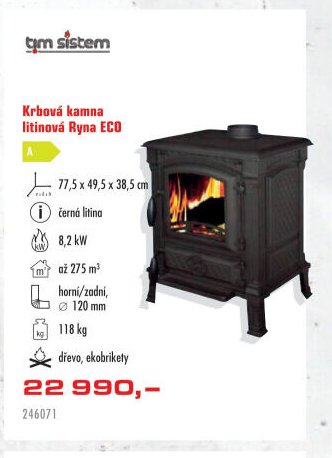 Krbová kamna litinová Ryna ECO