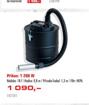 Vysavač na popel 1 200 W