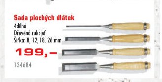 Sada plochých dlátek