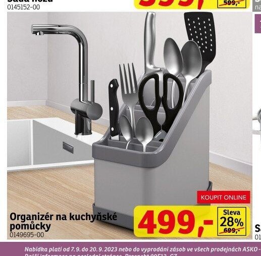 Organizér na kuchyňské pomůcky